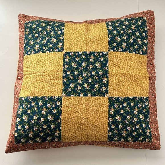 Lot of 3 Handmade Patchwork Quilt Morning Glory Throw Pillow Cover Couch Home - Picture 2 of 15